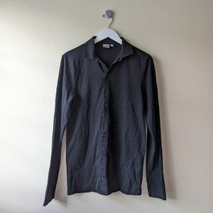 ASOS Black Long Sleeve Collared Button Down Blouse Medium